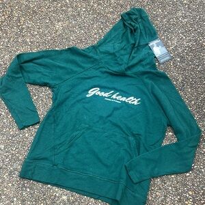 Women's Green Hoodie Sweatshirt — good hYOUman good health ~ nourish to flourish